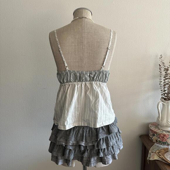 Green and white striped babydoll tank top - Picture 5 of 6